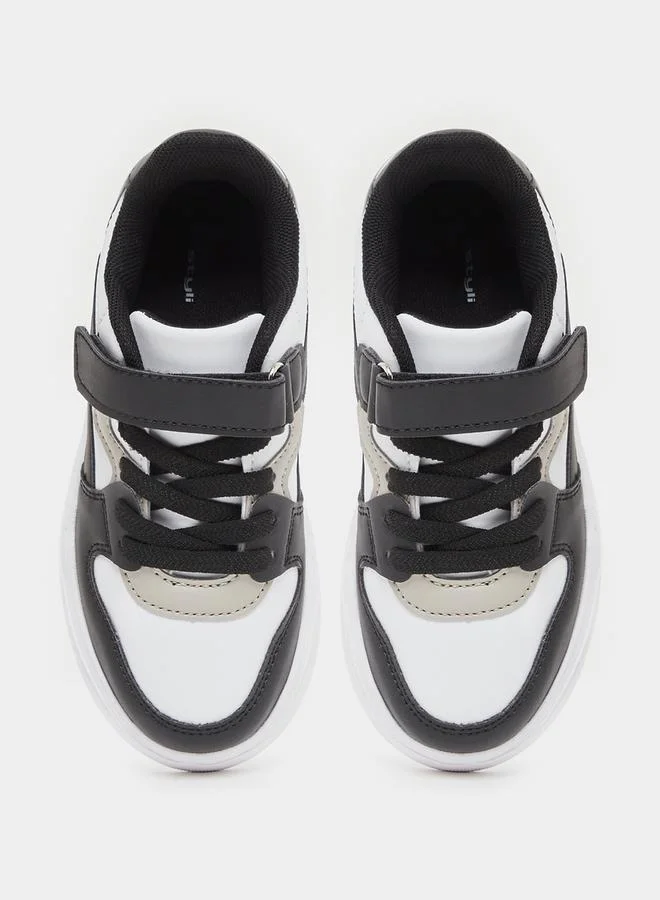 Styli Color Block Low Top Trainer Shoes with Velcro Closure