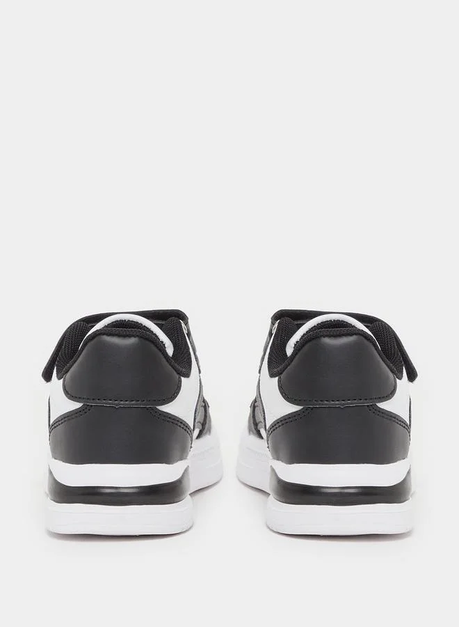 Styli Color Block Low Top Trainer Shoes with Velcro Closure