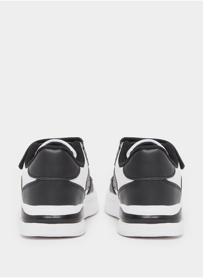 Styli Color Block Low Top Trainer Shoes with Velcro Closure  - Image 4