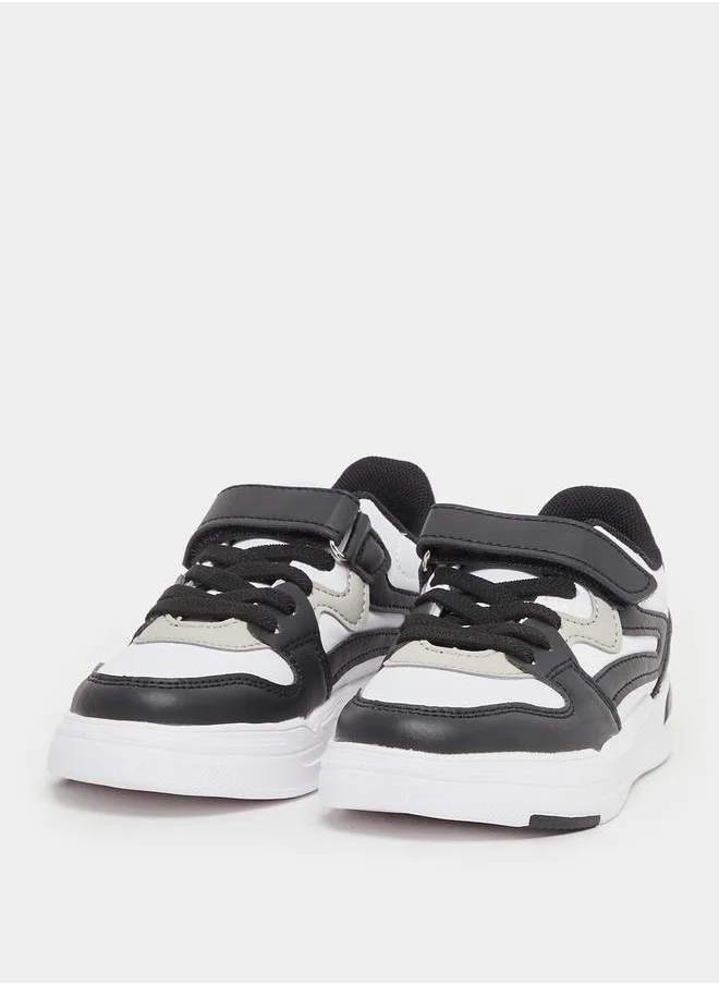 ستايلي Color Block Low Top Trainer Shoes with Velcro Closure