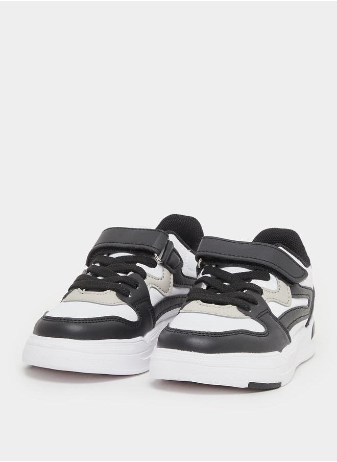 Styli Color Block Low Top Trainer Shoes with Velcro Closure  - Image 2