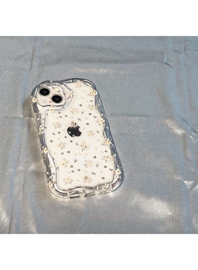 NIBEMINENT White Small Floral Pattern Protective TPU Case Cover For iPhone 15 Pro - Image 1