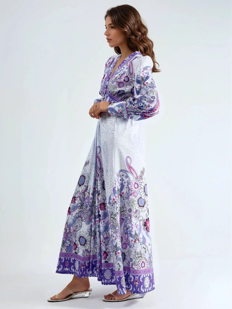 Jennyfer Floral Maxi Dress with Paneled Design - Image 3