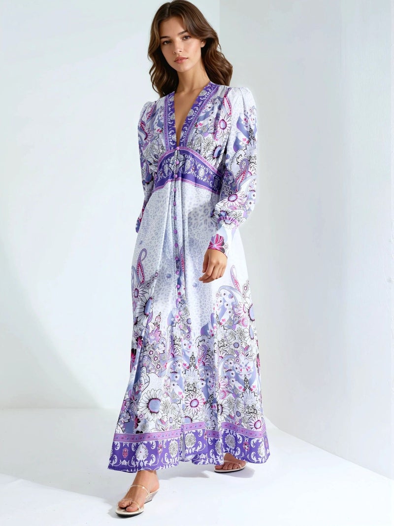 Jennyfer Floral Maxi Dress with Paneled Design - Image 2