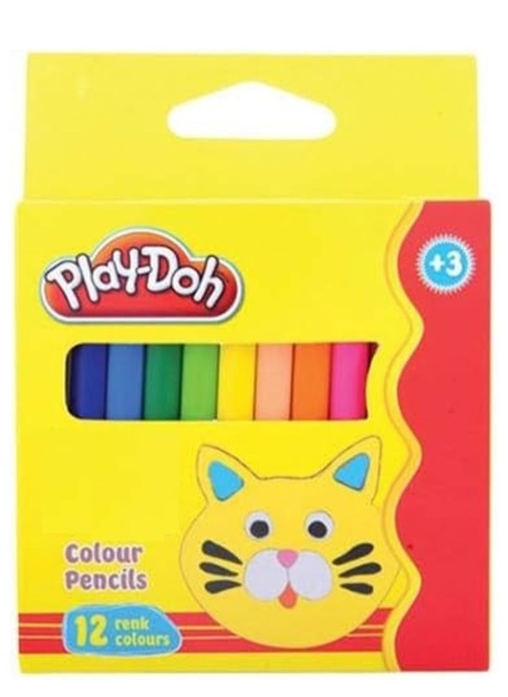 Play-Doh 12-Piece Half Size Colour Pencil Set 