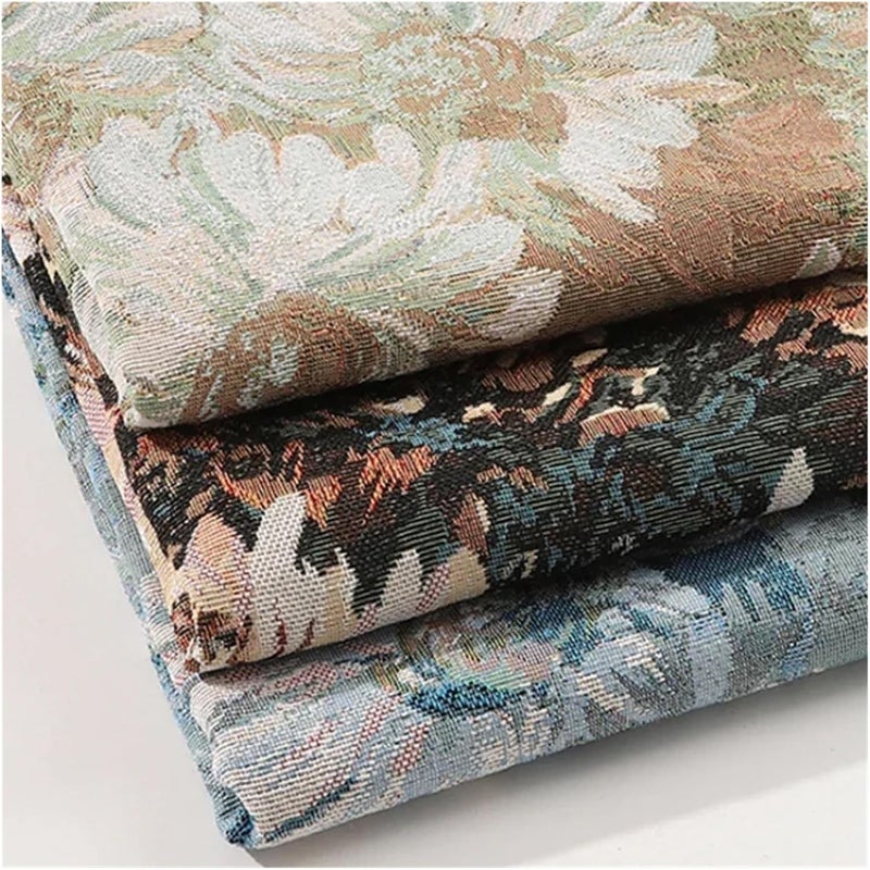 Floral Cotton Embroidered Fabric Clothing Designer Fabric Spring Autumn Thick Coat Polyester Cotton Material Handmade DIY Sewing Cloth(Yellow) - Image 2