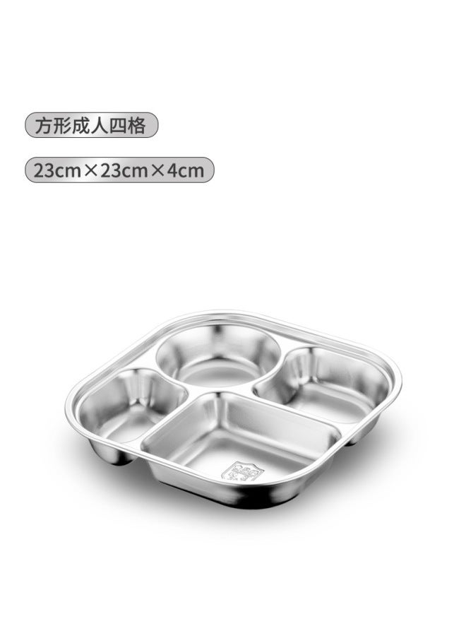 316 Stainless Steel Dinner Plate With Lid 304 Stainless Steel Compartmented Lunch Box Kidsren's Student Lunch Box Canteen Fast Food Plate Rice Plate