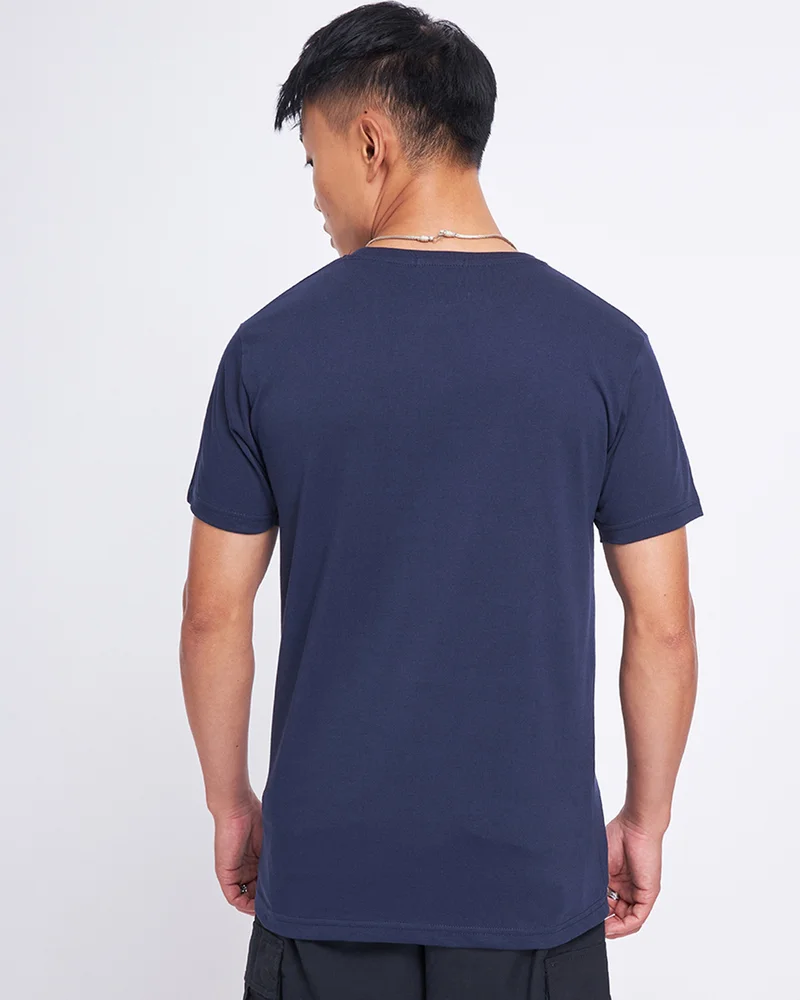 bewakoof  Men's Navy Blue Sargasm Typography T-shirt for Men | Best Price UAE