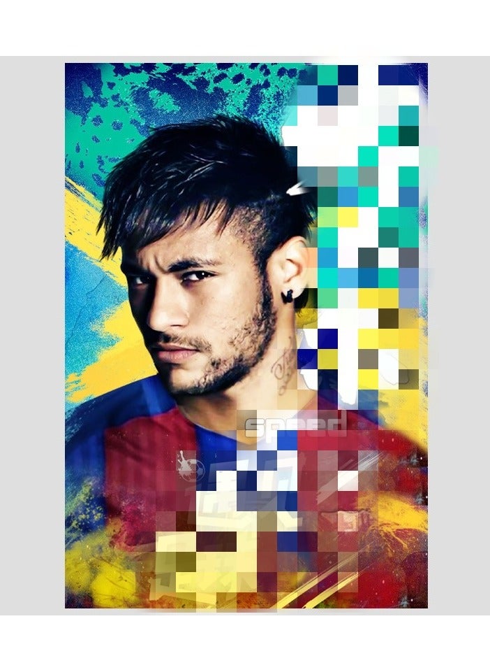 كوينج Neymar Poster Football Star Decorative Painting Self-Adhesive Style