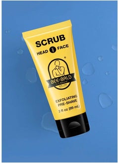Bee Bald BEE BALD SCRUB Exfoliating Pre-Shave deep cleans and removes pore clogging dirt, oil and dry, flaky skin, preparing it for a ‘super close shave' and leaving it ‘smoother than a baby's behind', 3 Fl. O  - Image 1