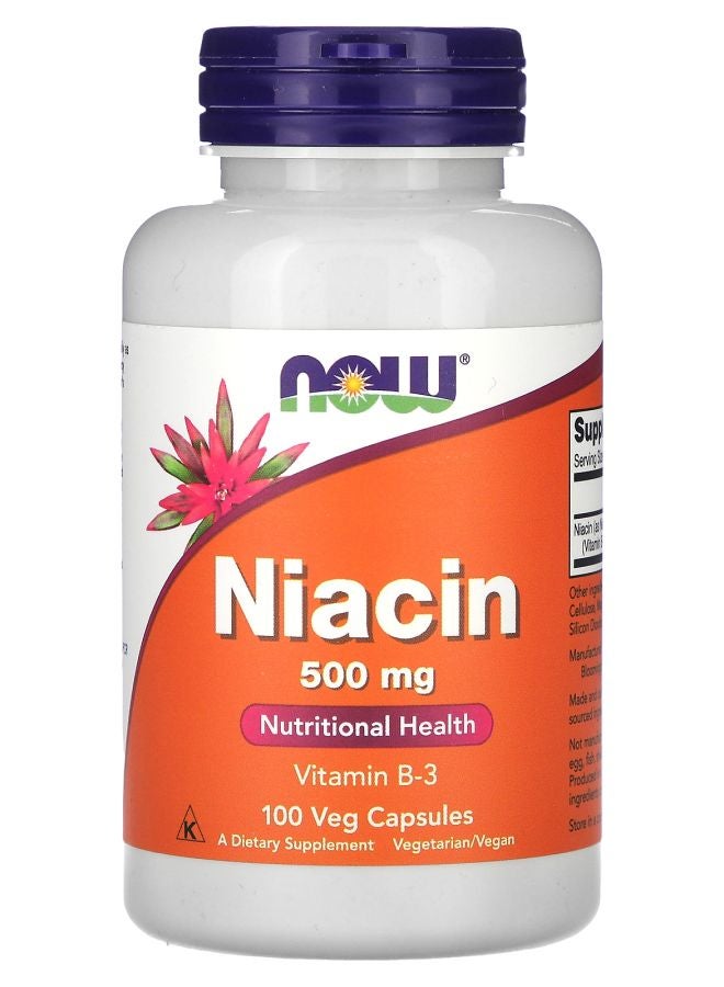 now Niacin 500 mg 100 Veg Capsules