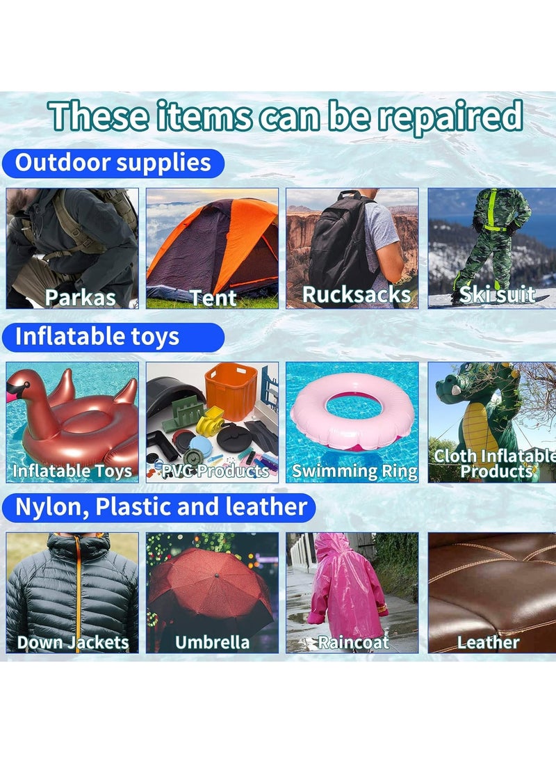 Loquat 6Pcs Waterproof Inflatable Patch Repair Kit，Large TPU Pool Repair Patch for Bounce House, Raincoat, Umbrella，Clear - Image 4