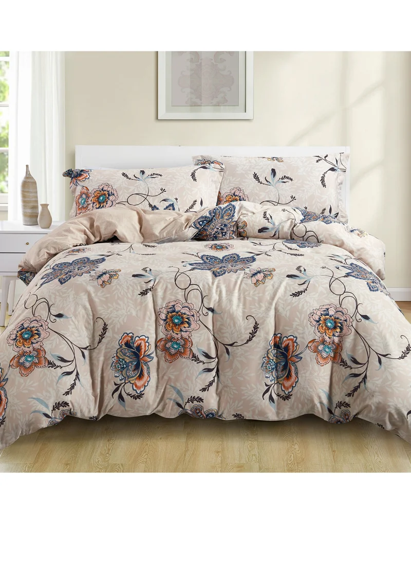 Donetella 4-Piece Queen Size Comforter Set with Removable Filler Multicolour
