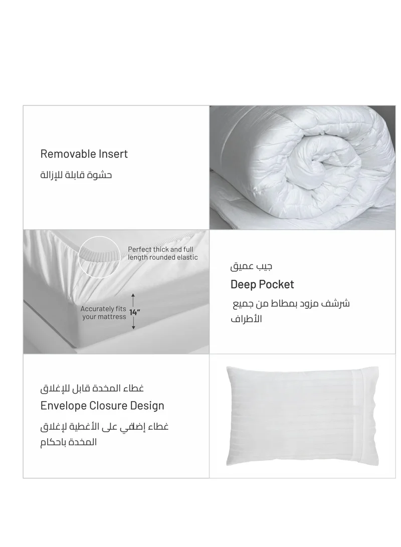 Donetella 4-Piece Queen Size Comforter Set with Removable Filler Multicolour