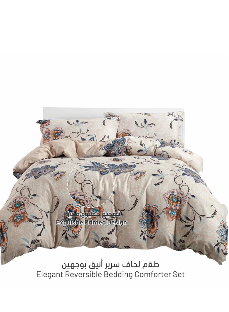 Donetella 4-Piece Queen Size Comforter Set with Removable Filler Multicolour
