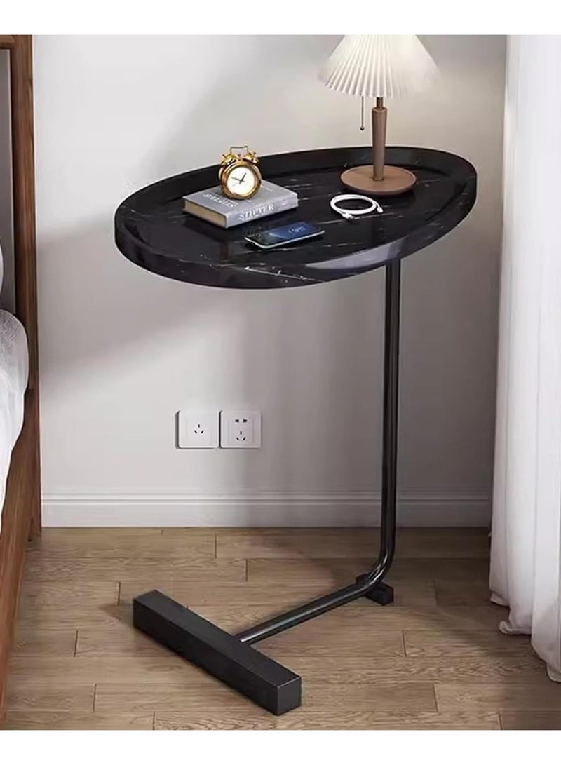 Generic C-Shaped End Table,C Table for Couch,Coffee End Table,Sofa Snack Side Side Tables,with Metal Frame, Industrial for Living Room,Bedroom  - Image 2