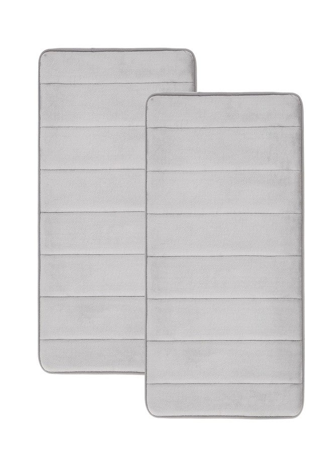 TRULY SOFT Memory Foam Grey Polyester 2-Piece 17x24 Mat Set, Solid Themed, for Men and Women, Oeko-TEX Certified Confidence - Image 2
