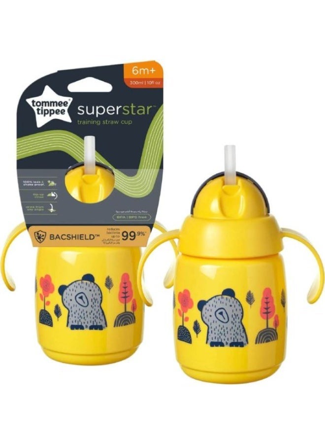 Tomme Tippee Tommee Tippee Superstar Training Straw Cup 300ml – Leak-Proof, BPA-Free, for Babies 6m+ - Image 1
