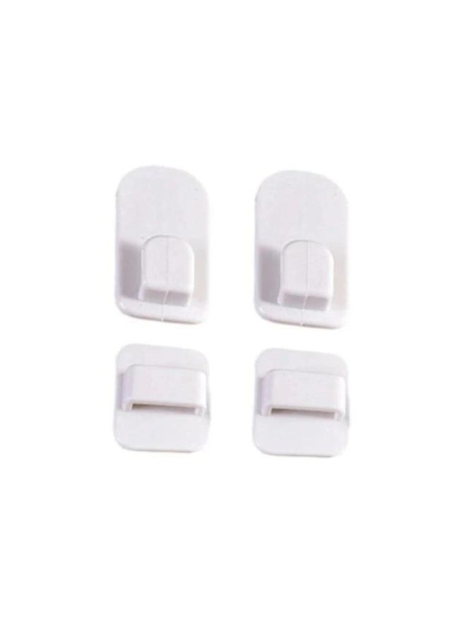 2 Pairs Plastic Sticky Hooks for TV Air Conditioner Remote Control Multi-Purpose Storage Holder Hanging Hooks Room Organizer 