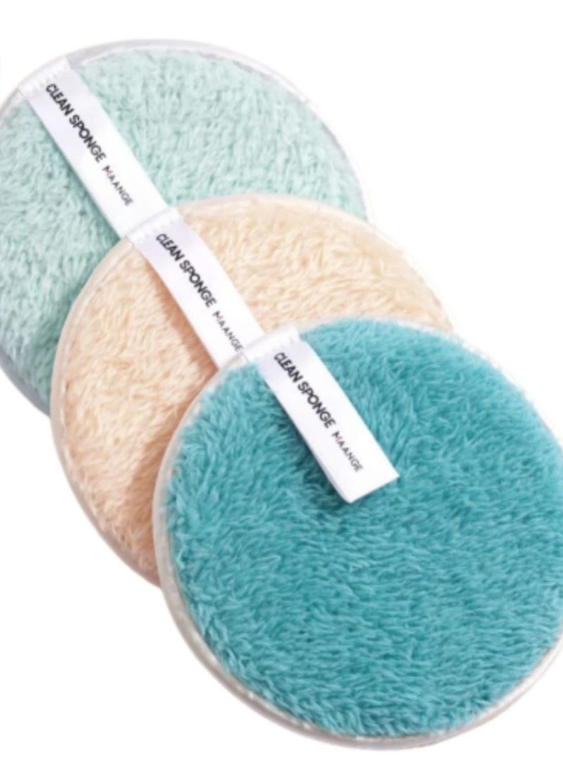 مجموعة اسفنج المكياج بيوتي بلندر مكون من 3 قطع بشكل بيضاوي جاف للاستخدام المزدوج قابلة لاعادة الاستخدام وقابلة للغسل , خاصة لإزالة مستحضرات التجميل. - Image 2