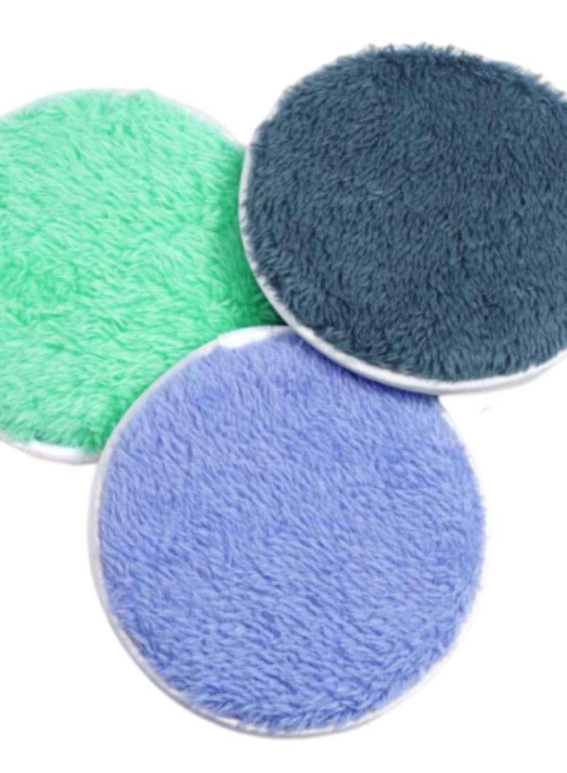 مجموعة اسفنج المكياج بيوتي بلندر مكون من 3 قطع بشكل بيضاوي جاف للاستخدام المزدوج قابلة لاعادة الاستخدام وقابلة للغسل , خاصة لإزالة مستحضرات التجميل. - Image 3