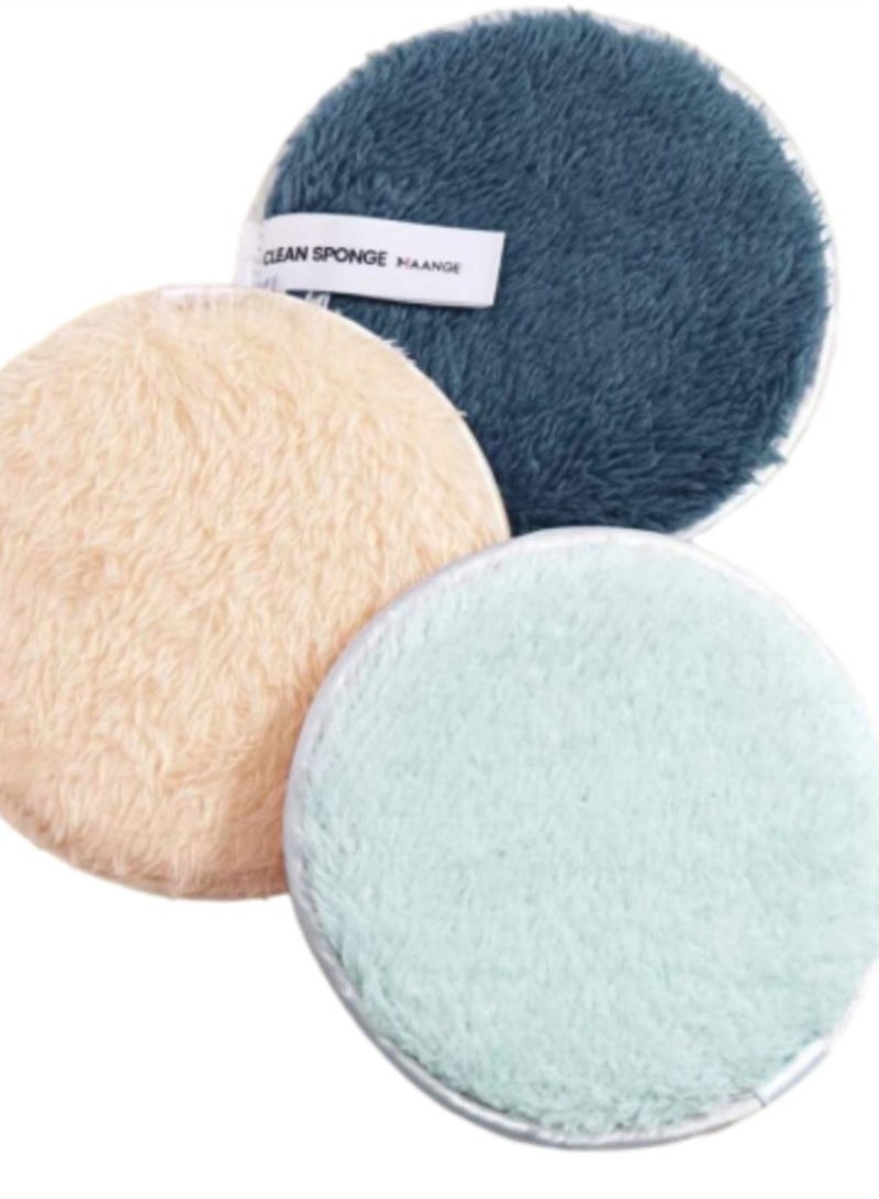 مجموعة اسفنج المكياج بيوتي بلندر مكون من 3 قطع بشكل بيضاوي جاف للاستخدام المزدوج قابلة لاعادة الاستخدام وقابلة للغسل , خاصة لإزالة مستحضرات التجميل. - Image 1