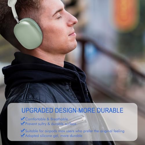 G GVOEARS Ear Cushions for AirPods Max - Mesh Fabric Ear Cups Cover Replacement - Upgraded Cushion for Apple Air Pods Max Headphones (Green) - Image 5