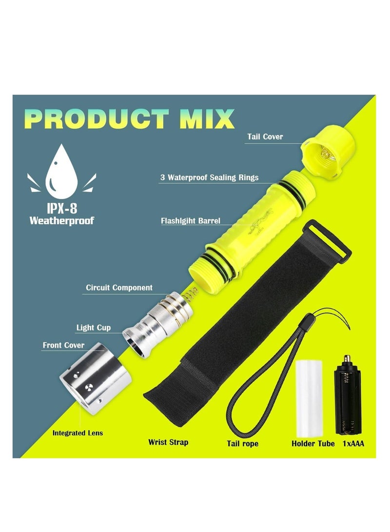 oakura 2-Pack Scuba Diving Flashlights - Ipx8 Waterproof, 1200 Lumens, 3 Modes - Professional Underwater Flashlights For Scuba Diving & Night Snorkeling (Batteries Not Included) - Image 5