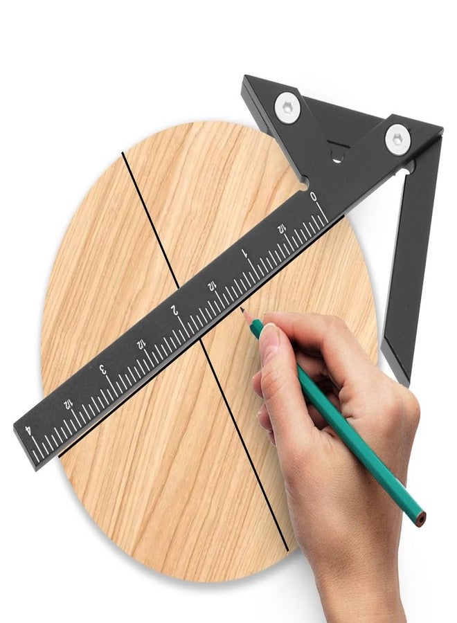 KETIPED Aluminum Imperial Circle Center Positioning, 45/90 Degree Positioning Ruler, Right Angle Positioning, Centerline Positioning, Multi-Function Arrow Ruler, High-Precision Measuring Ruler,044BK - Image 3