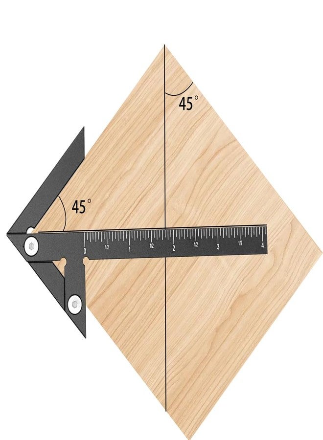 KETIPED Aluminum Imperial Circle Center Positioning, 45/90 Degree Positioning Ruler, Right Angle Positioning, Centerline Positioning, Multi-Function Arrow Ruler, High-Precision Measuring Ruler,044BK - Image 4
