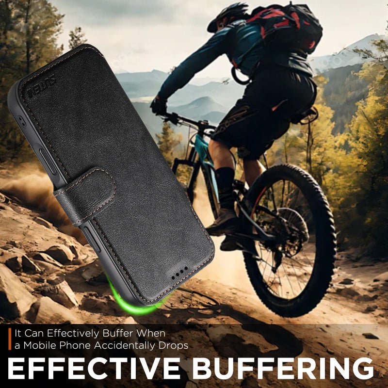 Suteni For Iphone Air Q05 2-In-1 Multi-Function Detachable Wallet Magsafe Phone Case(Black) - Image 5