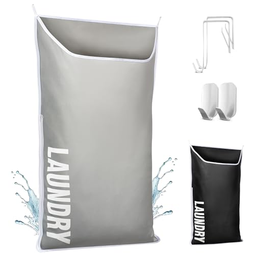 DONAQ حقيبة غسيل معلقة DONAQ XL 40x22" ، أكياس تخزين موفرة للمساحة فوق الباب ، سلال خلف الباب للملابس المتسخة وسلة مثبتة على الحائط للحمام ، منظم لمساحات الغرف الصغيرة RV - Image 1