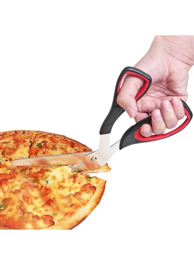 Asdirne Pizza Scissors Pizza Cutter with Ultra Sharp Detachable Blade and Ergonomic Soft Grip 103Inch BlackRed - Image 2