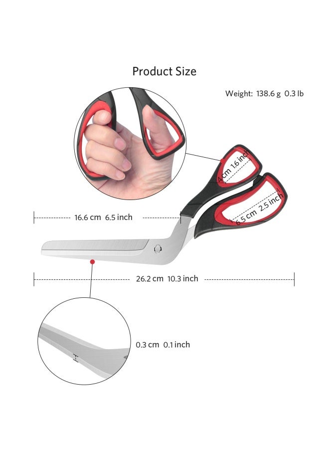 Asdirne Pizza Scissors Pizza Cutter with Ultra Sharp Detachable Blade and Ergonomic Soft Grip 103Inch BlackRed - Image 4