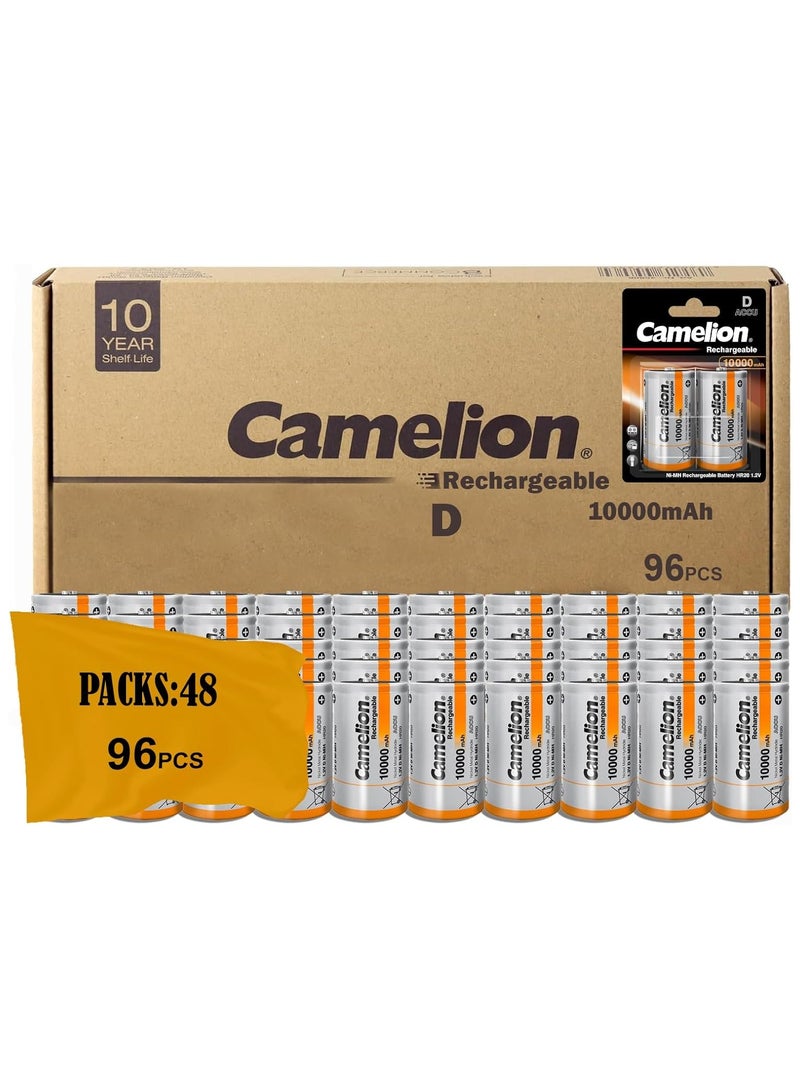 Camelion Camelion HR20 D Mono 1.2 V 10000 mAh Nickel Metal Hydride Rechargeable Battery (Pack of 2) 48 Packs - Image 1