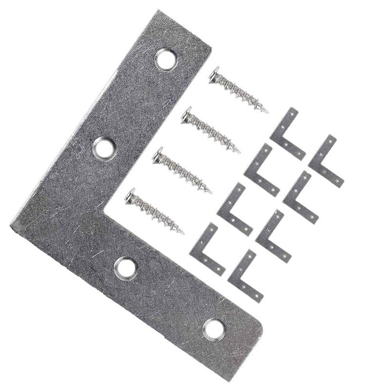 DIY Crafts Diy Crafts CTDIYHI47476 Corner Braces 25 Joining Fixing Angle Plate Shelf Brackets Supports for Joint Furniture Home Office Pack of 16 Screw Silver  - Image 1