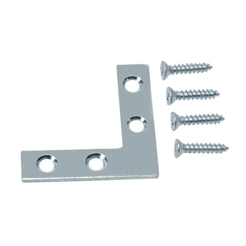 DIY Crafts Diy Crafts CTDIYHI47476 Corner Braces 25 Joining Fixing Angle Plate Shelf Brackets Supports for Joint Furniture Home Office Pack of 16 Screw Silver  - Image 3