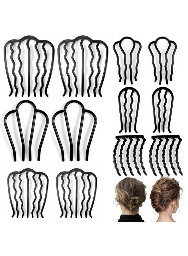 لابوهي LAPOHI 12 قطعة من أمشاط الشعر البلاستيكية الجانبية ومشبك شوكة الشعر والأسنان لتصفيفة الشعر المرفوعة، دبوس شعر على شكل حرف U، أمشاط شعر لتصفيفة الشعر العتيقة، إكسسوارات الشعر - Image 1