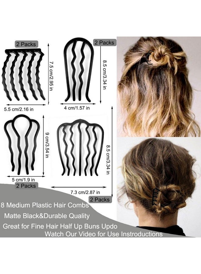 لابوهي LAPOHI 12 قطعة من أمشاط الشعر البلاستيكية الجانبية ومشبك شوكة الشعر والأسنان لتصفيفة الشعر المرفوعة، دبوس شعر على شكل حرف U، أمشاط شعر لتصفيفة الشعر العتيقة، إكسسوارات الشعر - Image 4