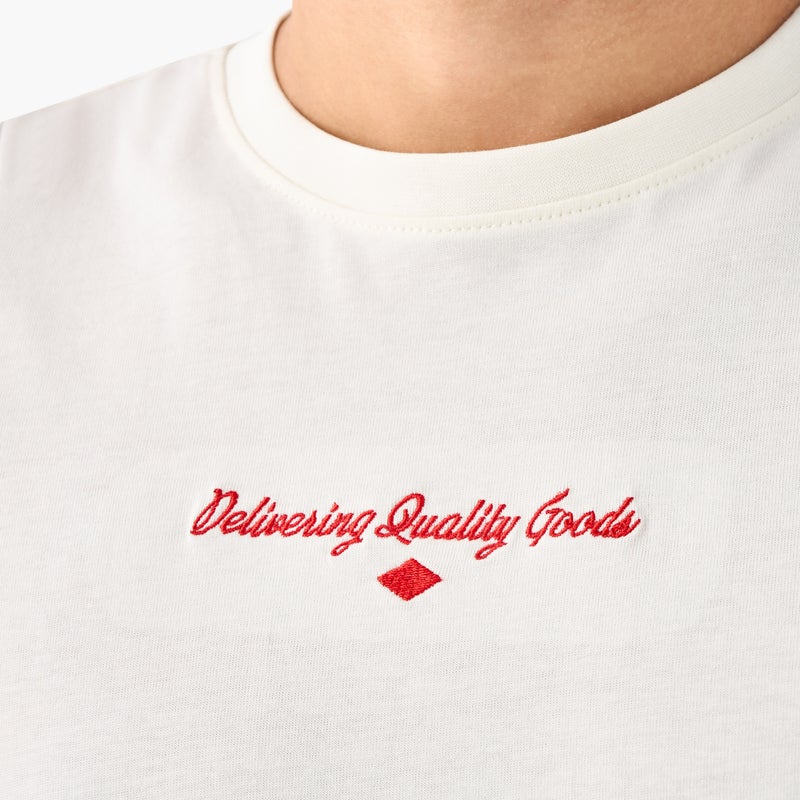 لي كوبر تيشيرت مطرز بياقة ضيقة وأكمام قصيرة من لي كوبر - Image 4