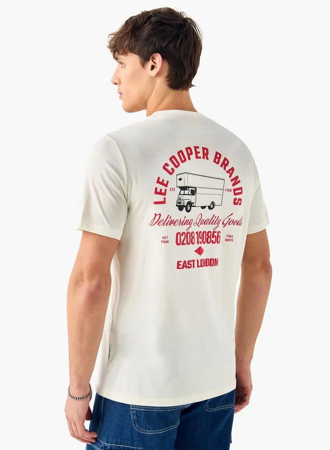 Lee Cooper Embroidered Crew Neck T-shirt with Short Sleeves