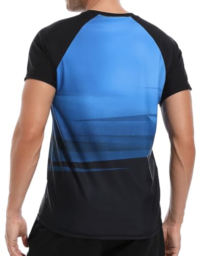VAYAGER Men's Swim Shirts Rash Guard UPF 50+ Short Sleeve Sun Protection Fishing Tops for Surfing(Navy Black XL) - Image 2