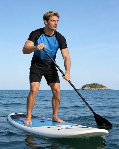 VAYAGER Men's Swim Shirts Rash Guard UPF 50+ Short Sleeve Sun Protection Fishing Tops for Surfing(Navy Black XL) - Image 3