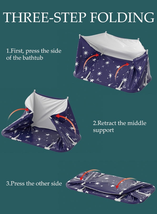 DUNISO Portable Folding Bathtub Adult，Multifunctional Spa Folding Bathtub，Adult Freestanding Bucket，Insulation, Dirt Resistance, And Waterproofing，With Backrest，Seat Cushion，Drainage Pipe，For Hot Bath, Ice Bath And Spa Bath，1.2m  - Image 3