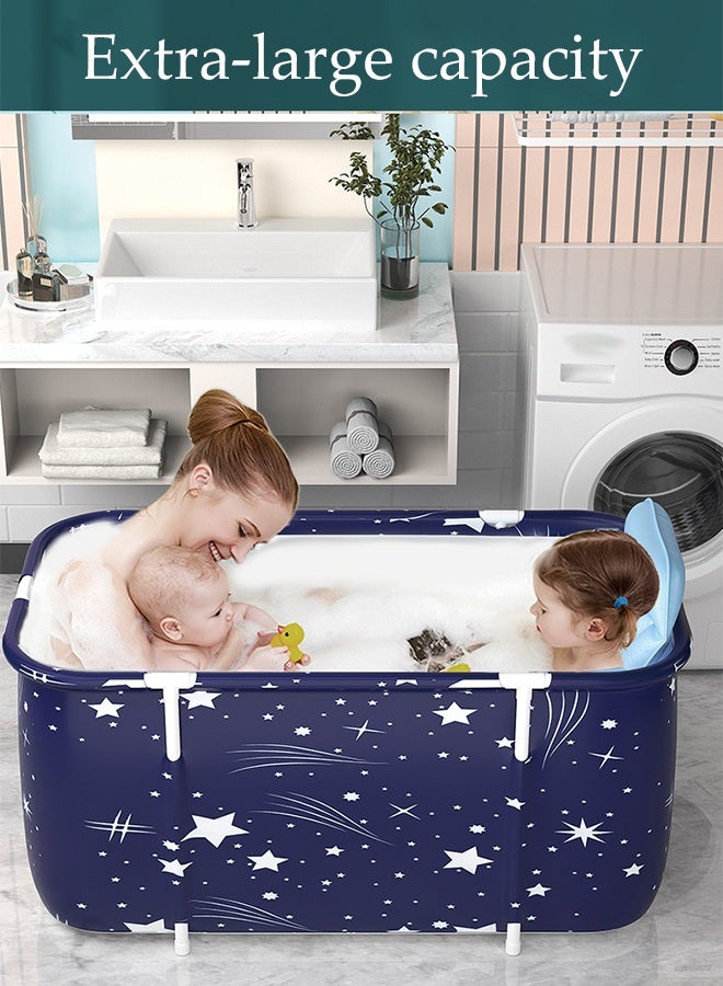 DUNISO Portable Folding Bathtub Adult，Multifunctional Spa Folding Bathtub，Adult Freestanding Bucket，Insulation, Dirt Resistance, And Waterproofing，With Backrest，Seat Cushion，Drainage Pipe，For Hot Bath, Ice Bath And Spa Bath，1.2m  - Image 5