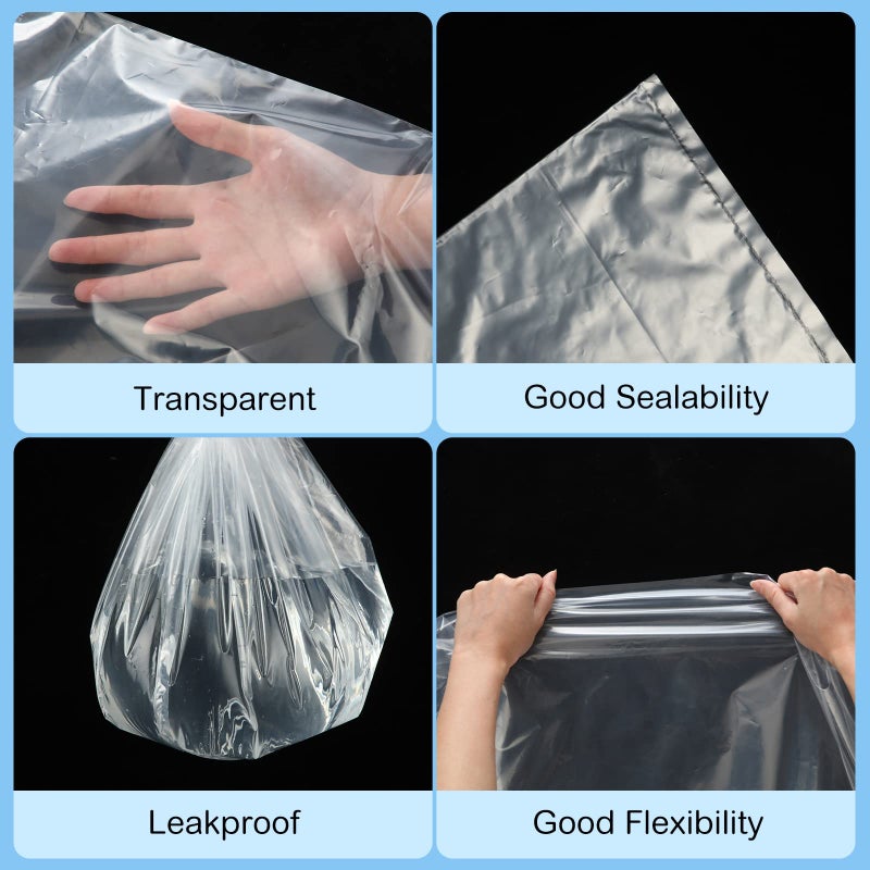 Fainne 20 Pcs Clear Giant Storage Bag 32 x 48 in 40 x 60 in 4 Mil Extra Large Clear Plastic Storage Bag Jumbo Plastic Moving Bags for Dustproof Moistureproof Luggage Suitcase Comforter Chair Bike Furniture - Image 3