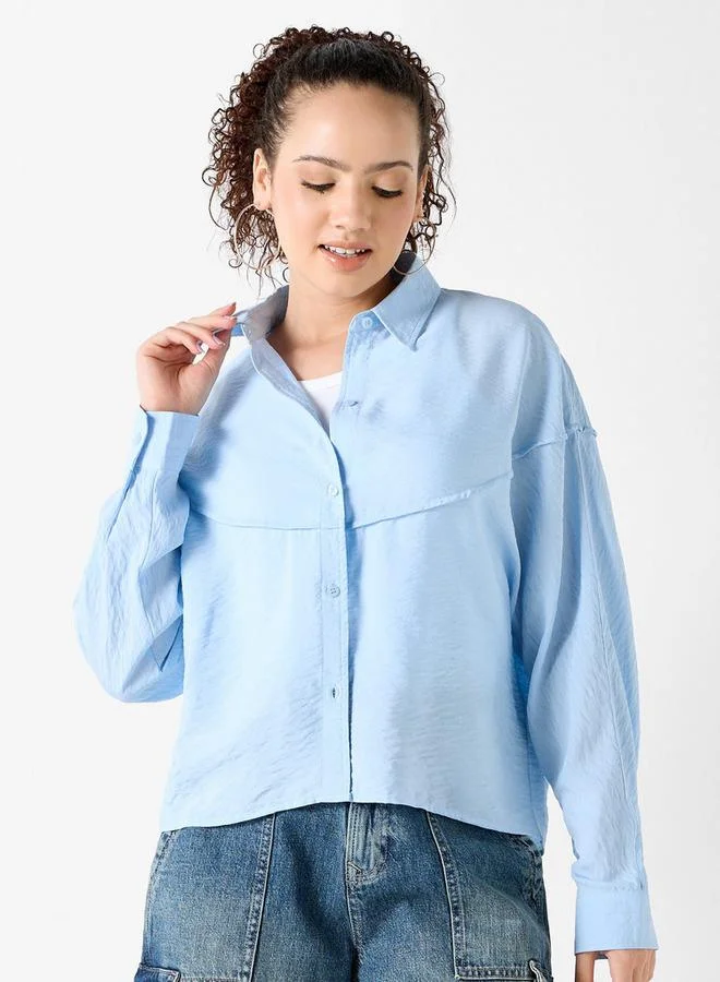 لي كوبر قميص بارز الملمس بأكمام طويلة من لي كوبر