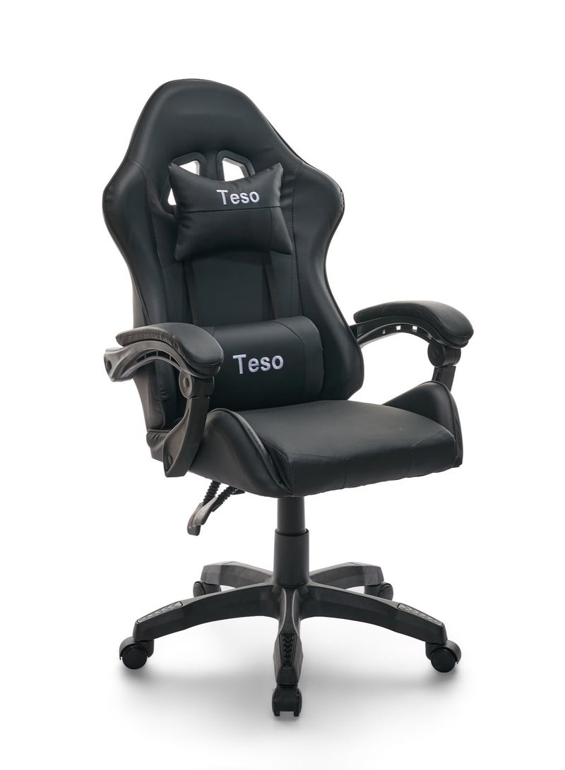 Teso Ergonomic Gaming Chair, High-Back PU Leather Racing Office Chair with Adjustable Lumbar Support, Swivel Computer Desk Chair. - Image 1