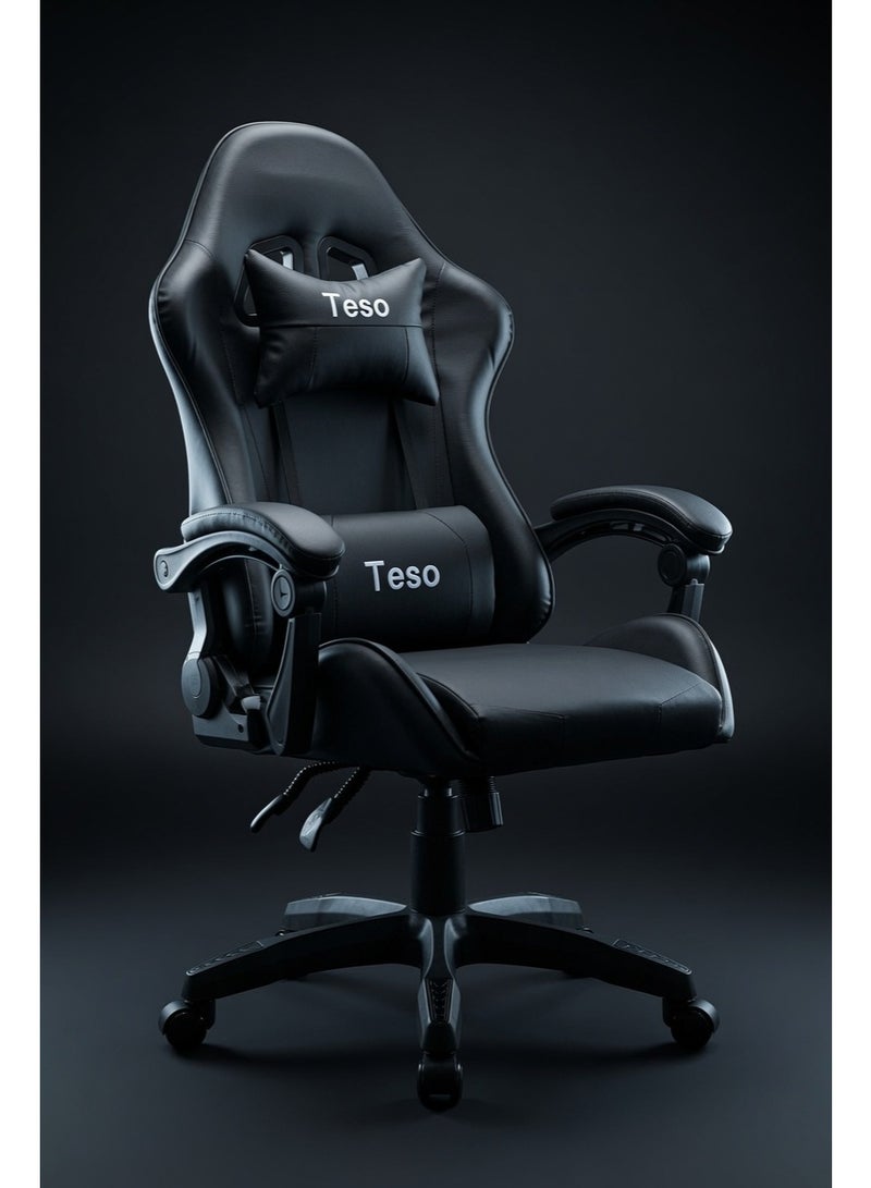 Teso Ergonomic Gaming Chair, High-Back PU Leather Racing Office Chair with Adjustable Lumbar Support, Swivel Computer Desk Chair. - Image 2