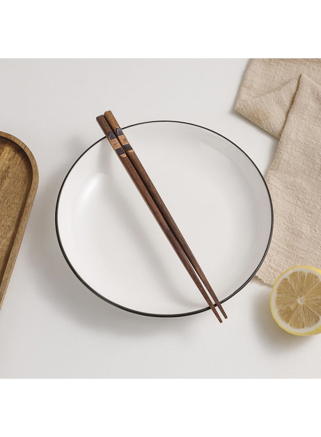 European Style Black Walnut Chopsticks Concave Wooden Chopsticks Household Chopsticks Sticker Chopsticks Gift Chopsticks Japanese Chopsticks-Color:C-Specifications:22.5CM  - Image 5